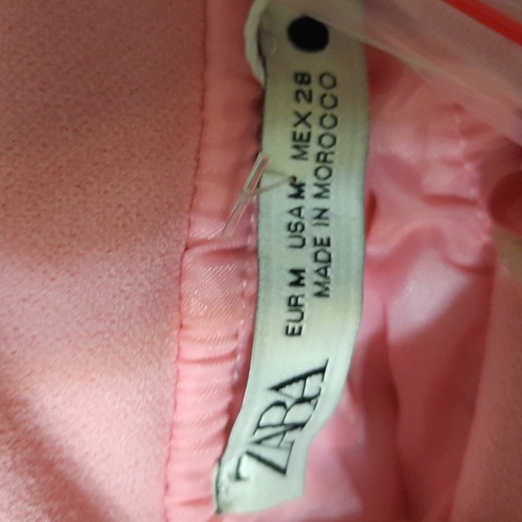 NWT Zara Pink Bubble Hem Off Shoulder Tubetop Med - Picture 5 of 5